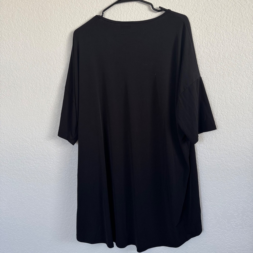 LuLaRoe Irma Tunic Top Womens 2XL Black Short Sleeve High Low Scoop Neck Relaxed - Picture 4 of 4